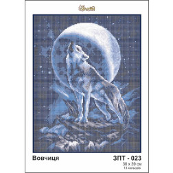 Схема картины Золотая Подкова ЗПТ-023  Волчица для вышивания бисером на шелке (ЗТ023ан3039)